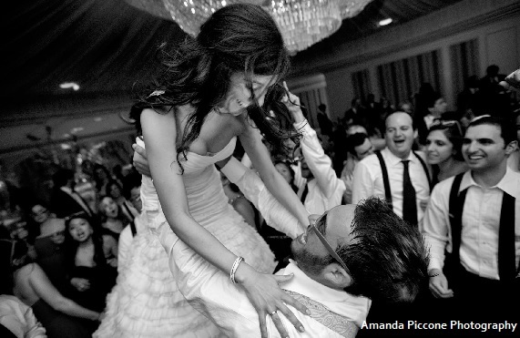 The Bride & Groom Partying on the Dance Floor at Woodside Acres