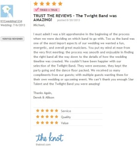wedding band music review