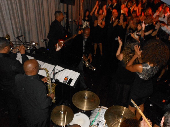 Cheering Guests Loved Larry Gittens, Trumpeter for Kool & The Gang and Party Guest Surprise Soloist 