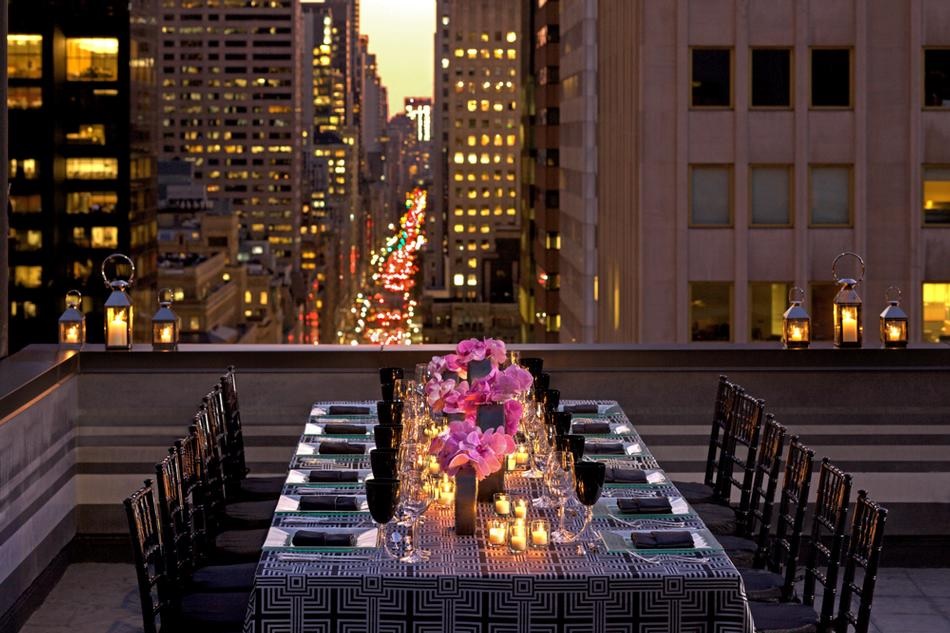 The Hotel's Spa Terrace ~  Corner of the Sky for Private Wedding Dinner